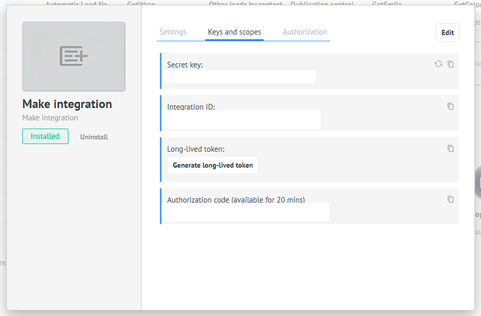 Make OAuth 2.0 Integration